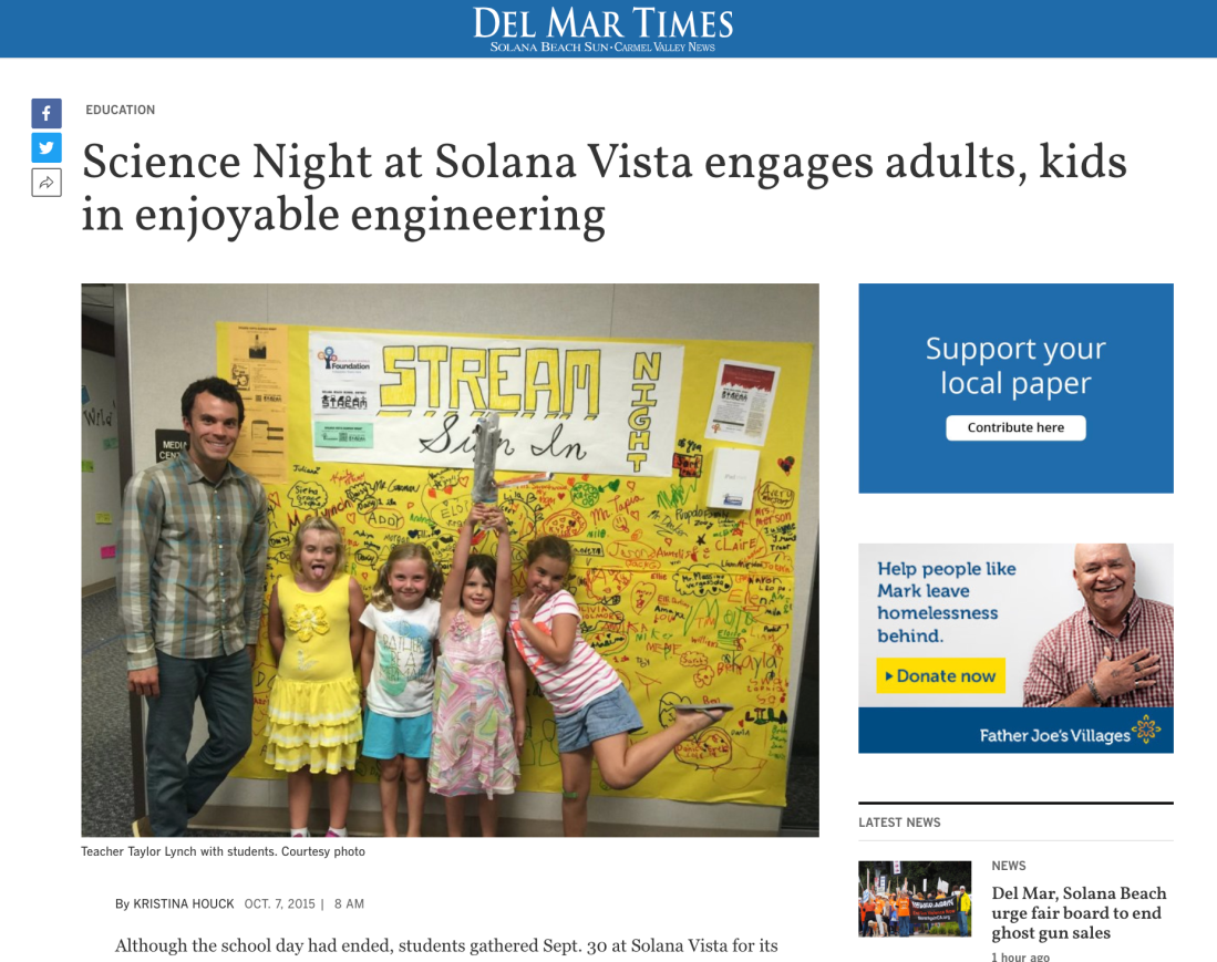 Principal Joel Tapia and Science Night at Solana Vista